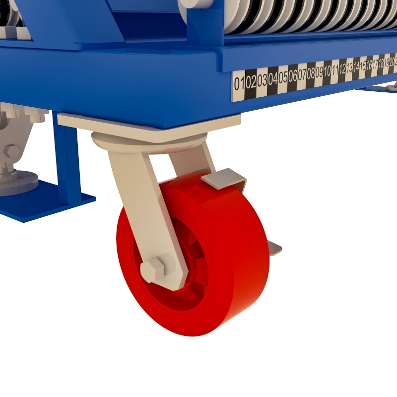 Heavy duty red polyurethane swivel caster for Harp Rack smooth movement under heavy load